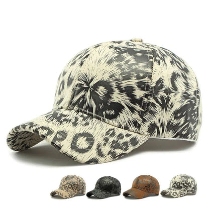 Four Seasons Polyester Leopard Print Casquette Baseball Cap