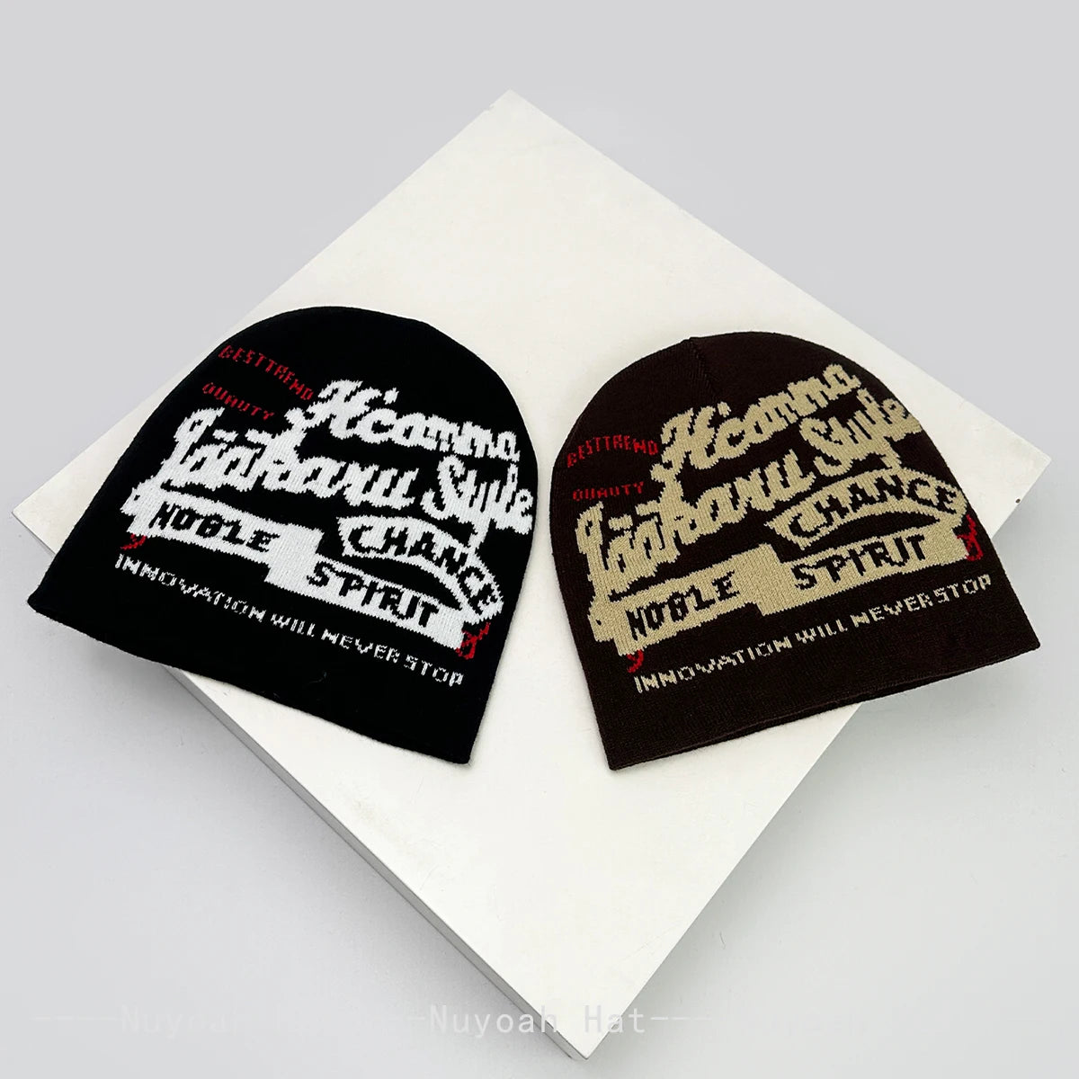New Men Women Hip-Hop Jacquard Letters Knitted Hats