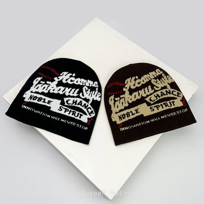 New Men Women Hip-Hop Jacquard Letters Knitted Hats