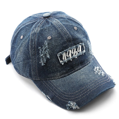 1989 Distressed Fringed Denim Baseball Cap
