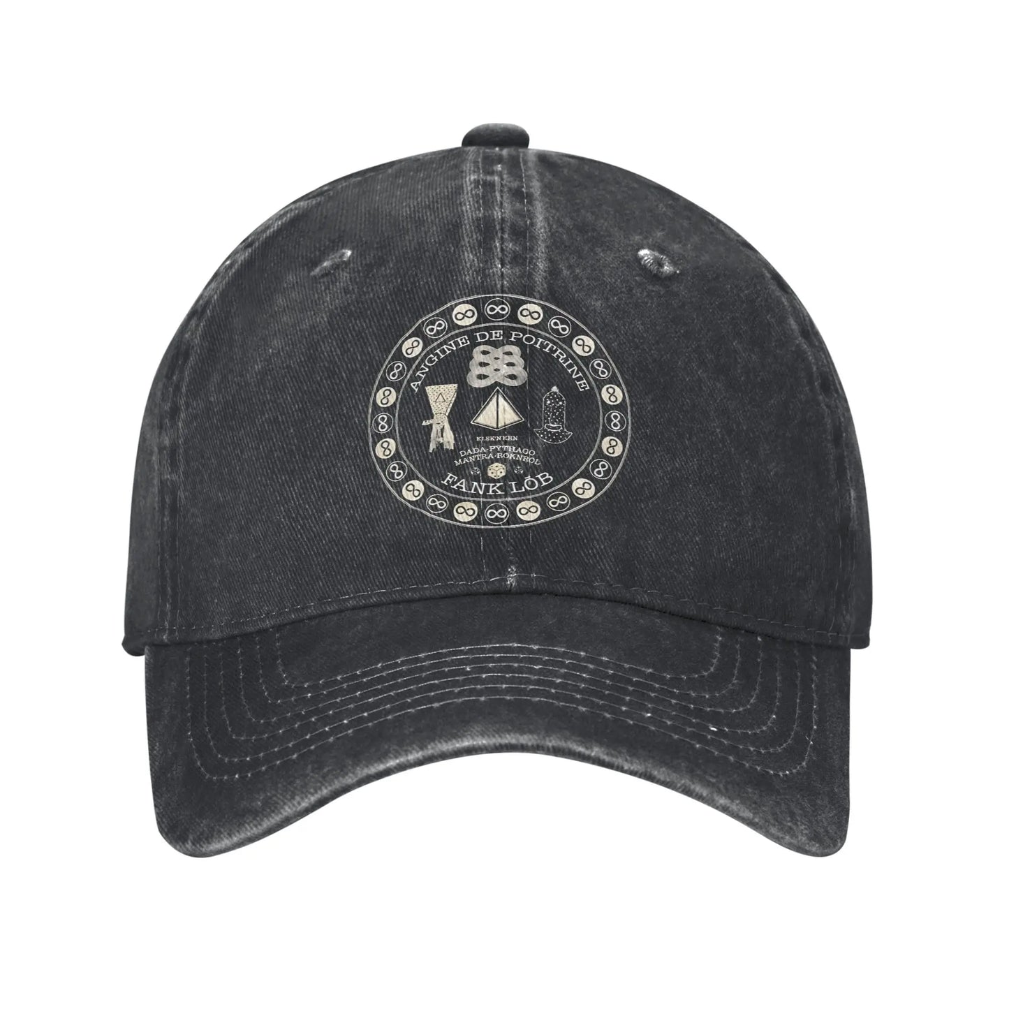 Poitrine Band Printed Caps For Unisex Cotton
