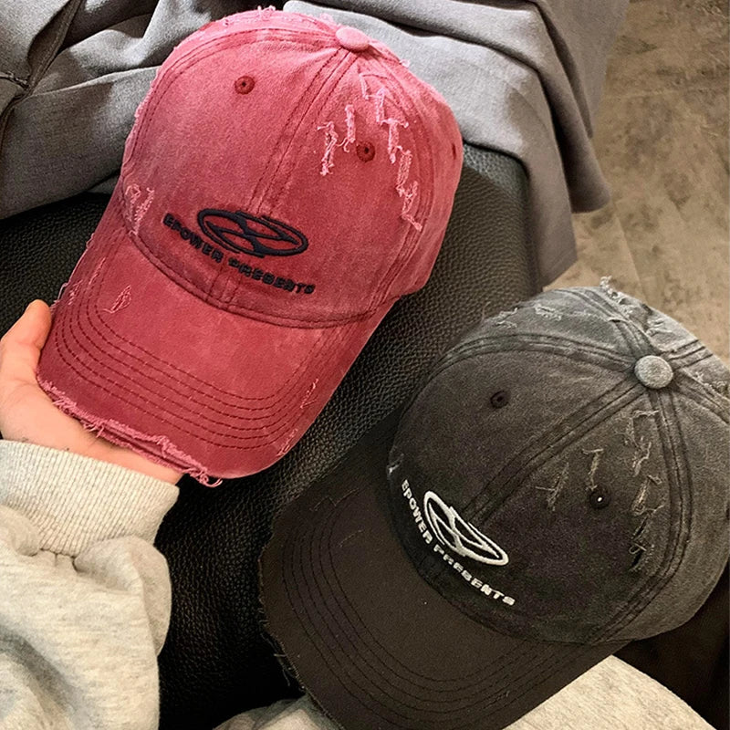 Retro Women Baseball Cap Letter Embroidery Snapback Hat
