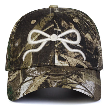 Unisex Bow Embroidery Camouflage Baseball Caps Spring Autumn