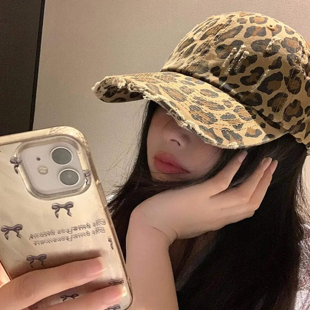 Unisex Leopard Print Baseball Caps Spring Autumn Outdoor