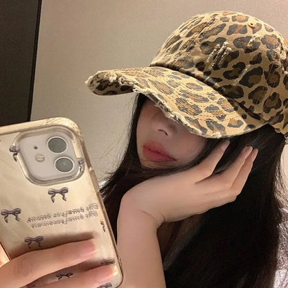 Unisex Leopard Print Baseball Caps Spring Autumn Outdoor