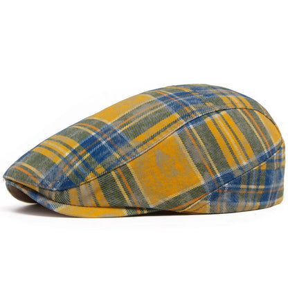 Y2k Plaid Beret Summer Women Hat Vintage Caps For Men