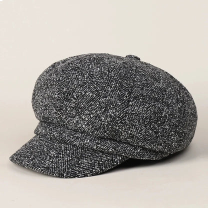 Wool Blended Newsboy Cap British Style Beret Hats