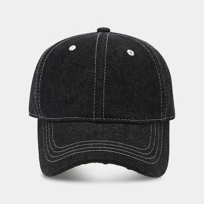 Solid Color Denim Baseball Cap For Women Korean