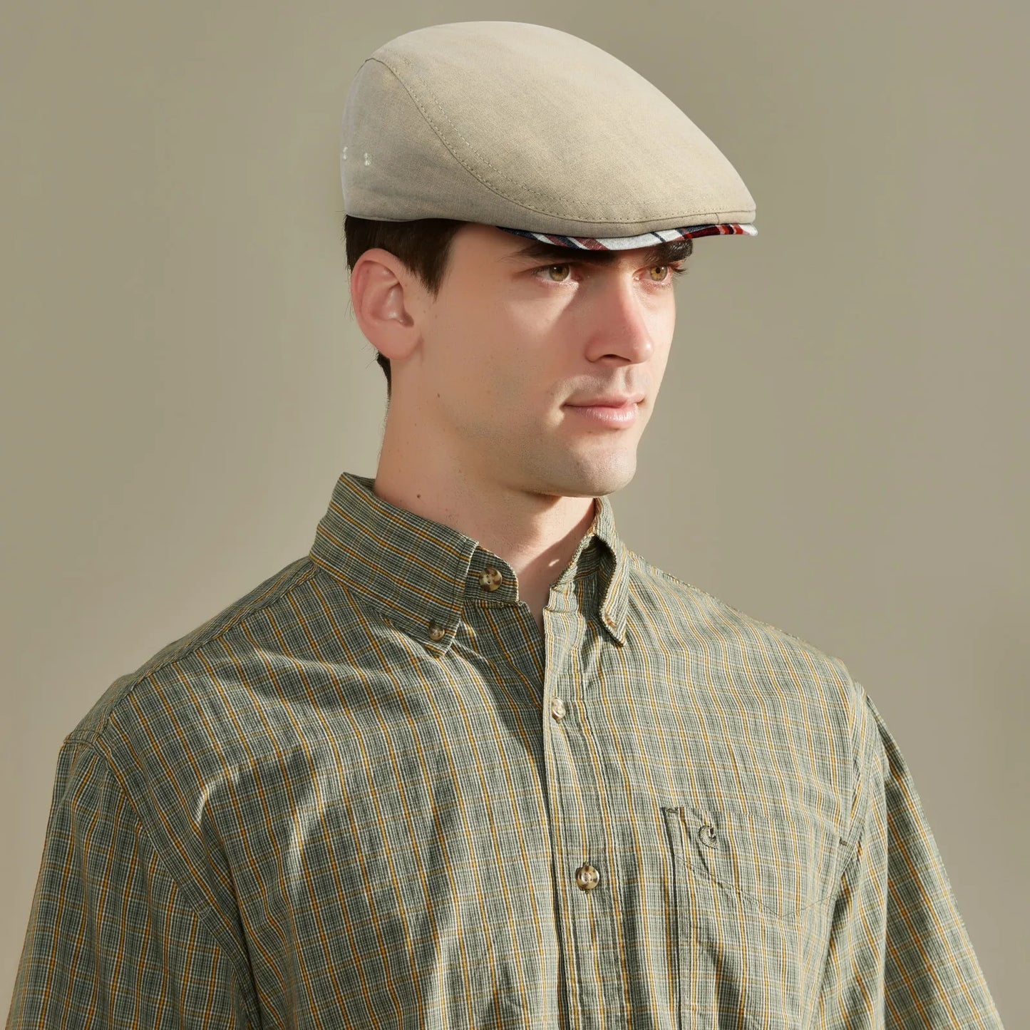 Linen Cap Irish Flat Cap For Men Casual Fitted Newsboy Cap