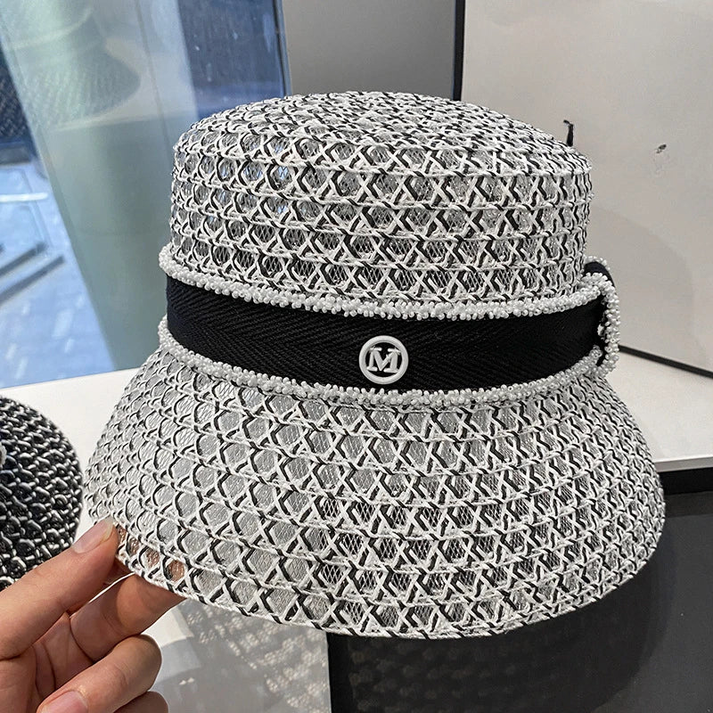 Korean  Breathable Hollow Fisherman Hat Bucket Hat for Women's Summer Outings