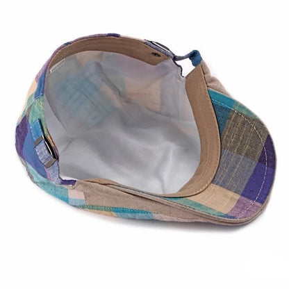 Unisex Colorful Plaid Berets Thin Soft Newsboy Caps