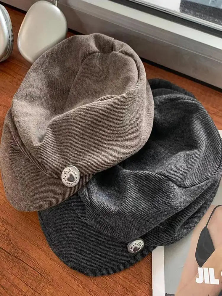 Cloud Beret Painter Caps Women Hat Octagonal Hats Pleated Painter's Hat