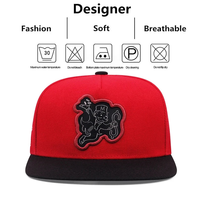Fashion Hip Hop Hats Men Women Playing Card Money Embroidered Baseball Cap