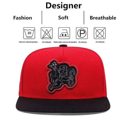Fashion Hip Hop Hats Men Women Playing Card Money Embroidered Baseball Cap