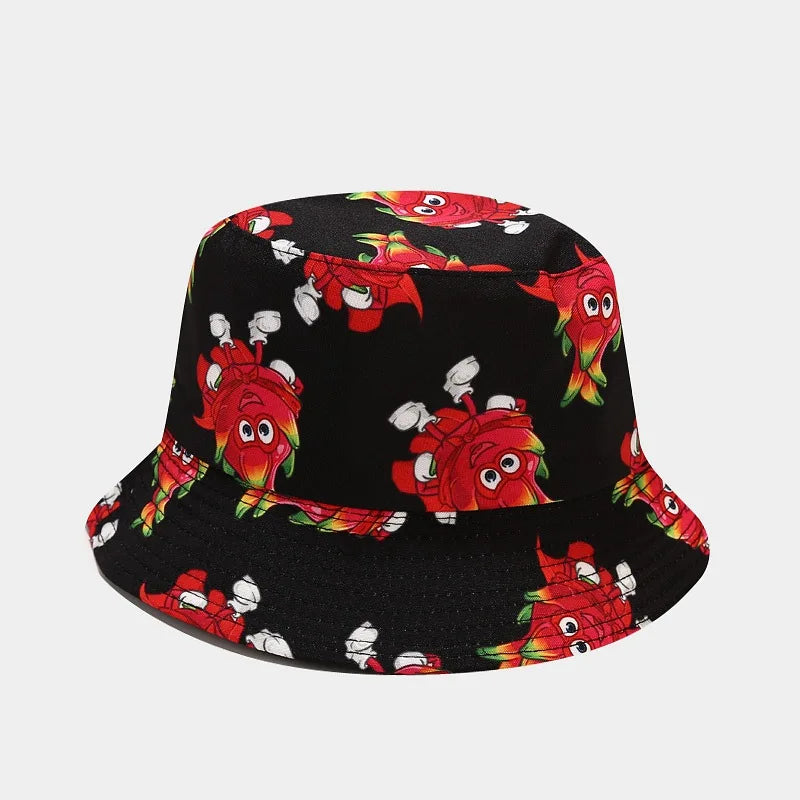 Creative Printed Fruit Pattern Bucket Cap