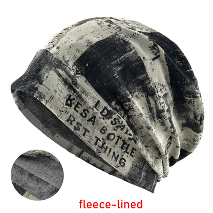 Letter Print Beanie Hat For Women Men Vintage