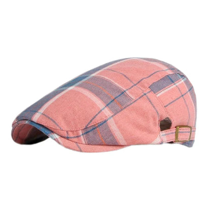 Spring Summer Dopamine Plaid Beret Duck Tongue Forward Hat