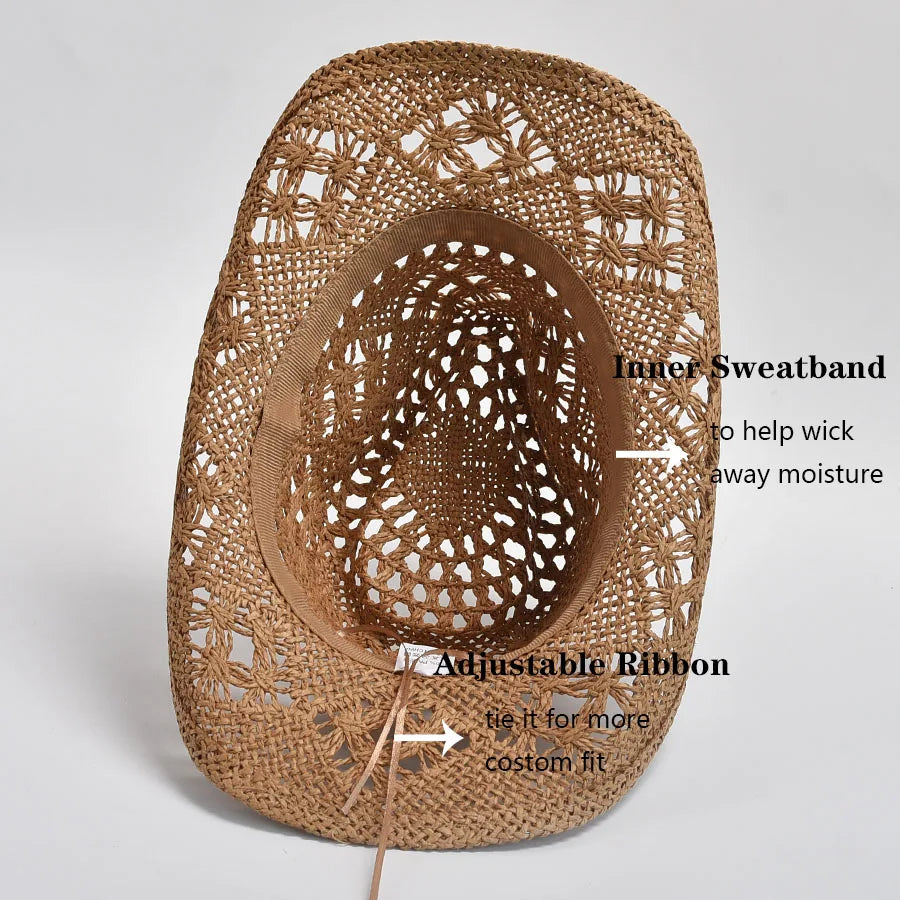 Summer Hand Woven Straw Hat For Women Shell Decoration Holiday Beach Sun Hat