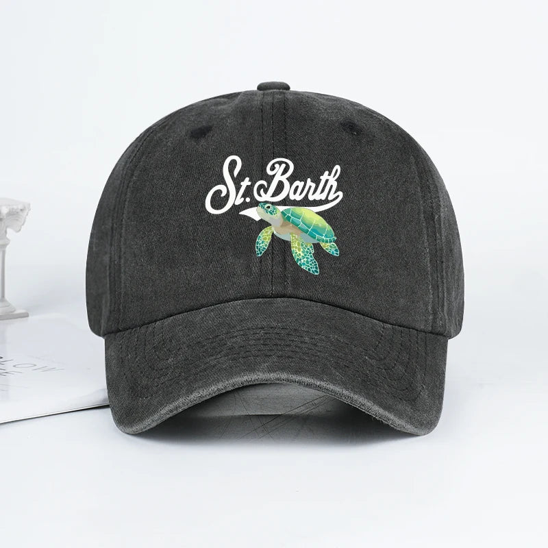 "St. Barth" Sea Turtle Washed Baseball Cap