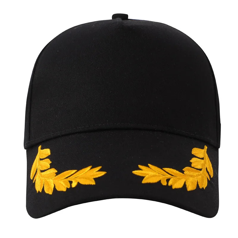 Customized Logo Printed Men Baseball Cap Casual Cap Wheat Ear Solid Color Snap Cap Sports Cap