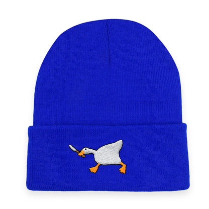 Big Goose Embroidered Knitted Hat For Winter And Winter Warmth