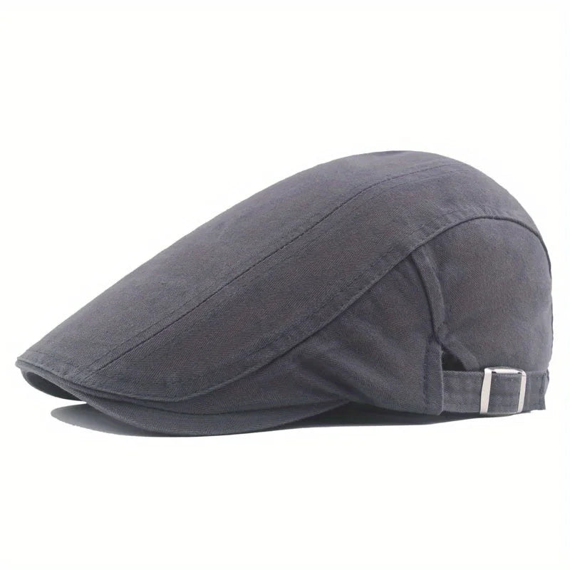 Men's Classic Cotton Newsboy Hat, Vintage Cabbie Cap