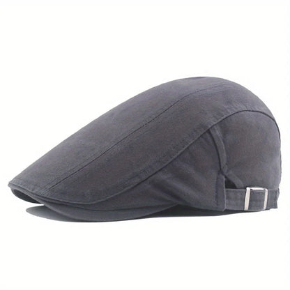 Men's Classic Cotton Newsboy Hat, Vintage Cabbie Cap