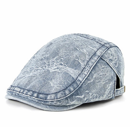 2026 Women's Distressed Denim Newsboy Cap