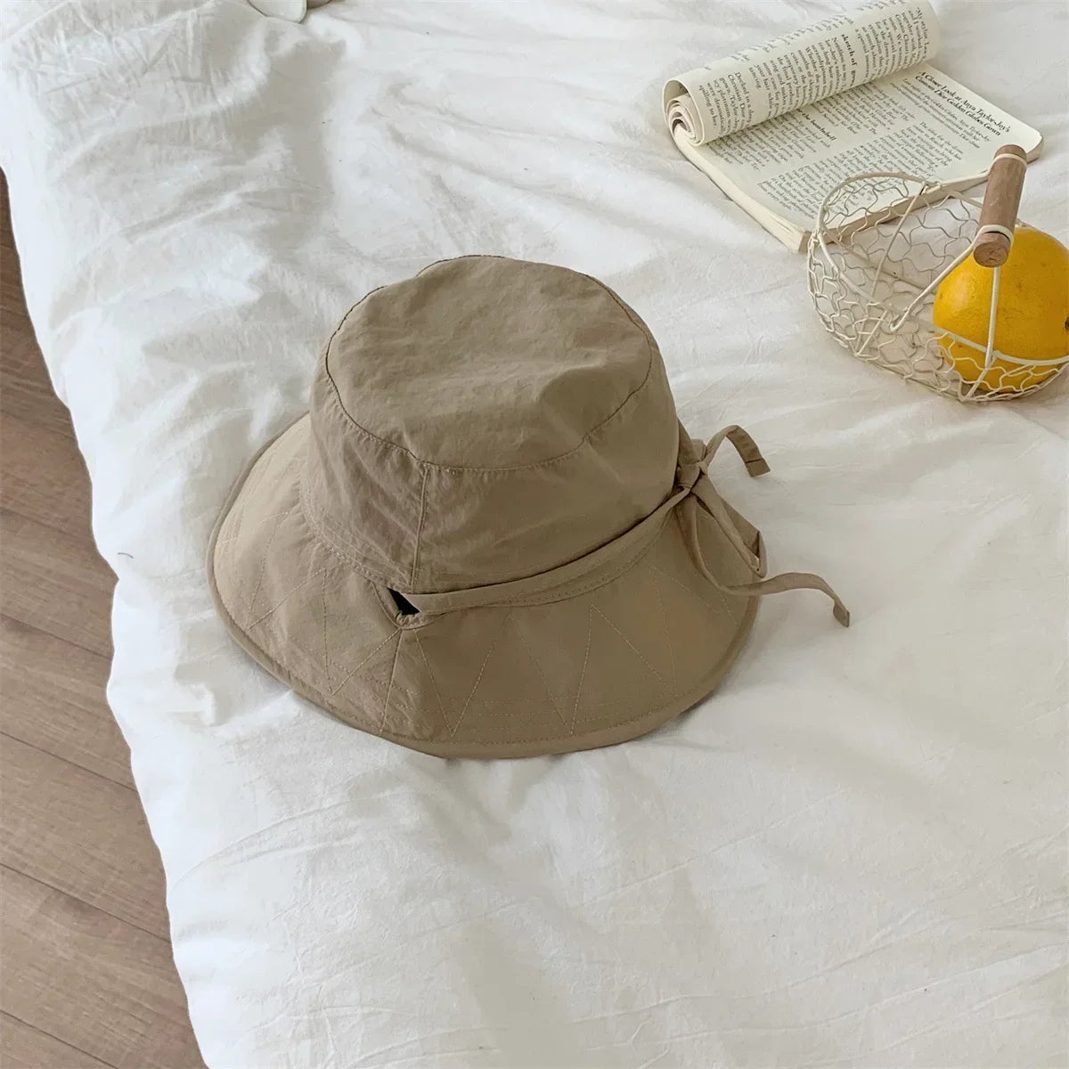 Blogger Lightweight Windbreak Rope Sunshade Basin Hat Sun Bucket Hat