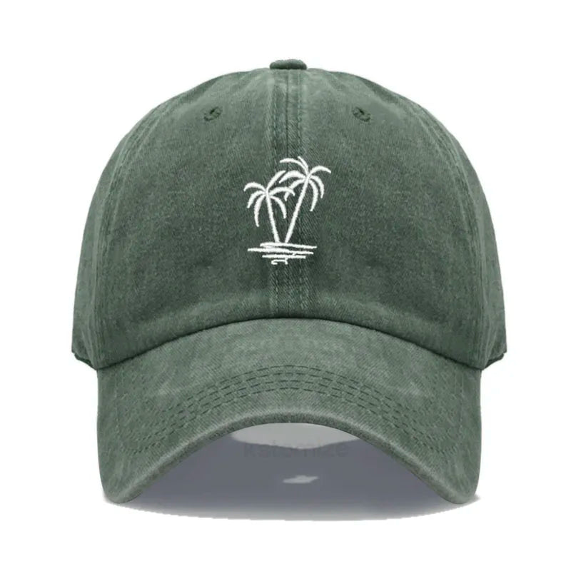 Coconut Tree Embroidery Baseball Cap