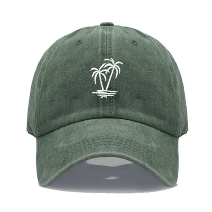 Coconut Tree Embroidery Baseball Cap