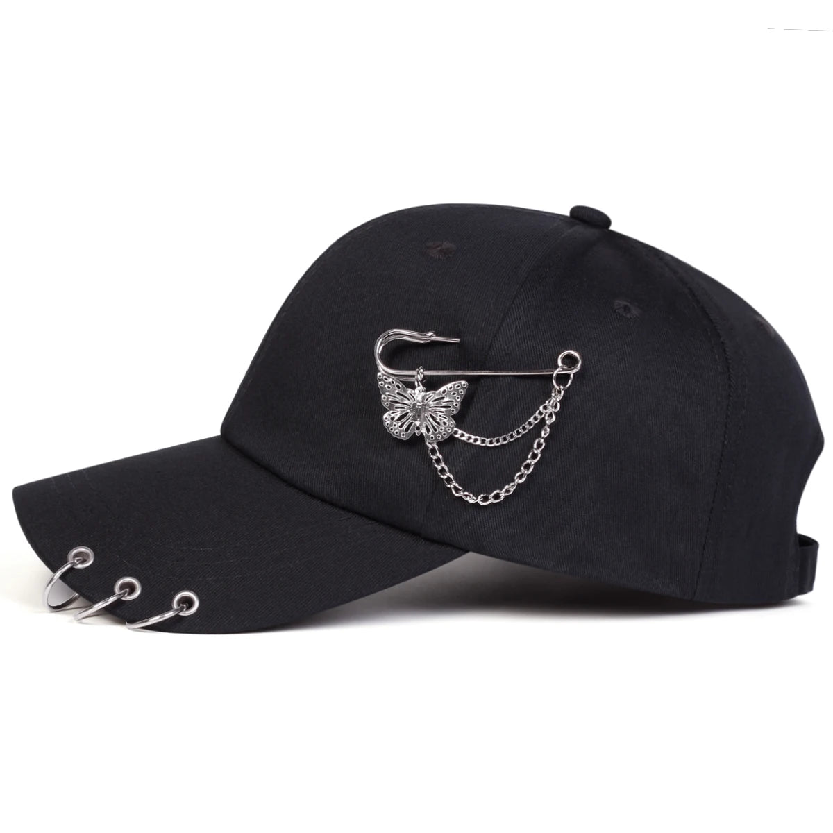 Unisex Butterfly Iron Ring Baseball Caps Spring Autumn