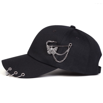 Unisex Butterfly Iron Ring Baseball Caps Spring Autumn