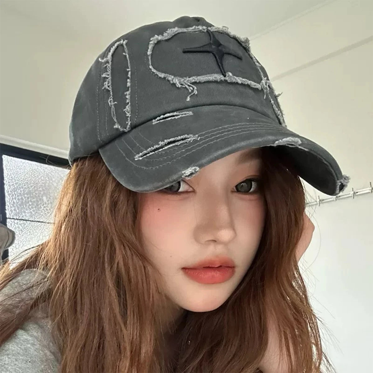 Broken Style Cross Star Letter Embroidery Baseball Hats
