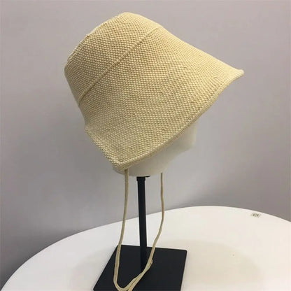 Adjustable Straps Lace Up Closure Wide Brim Sun Hat
