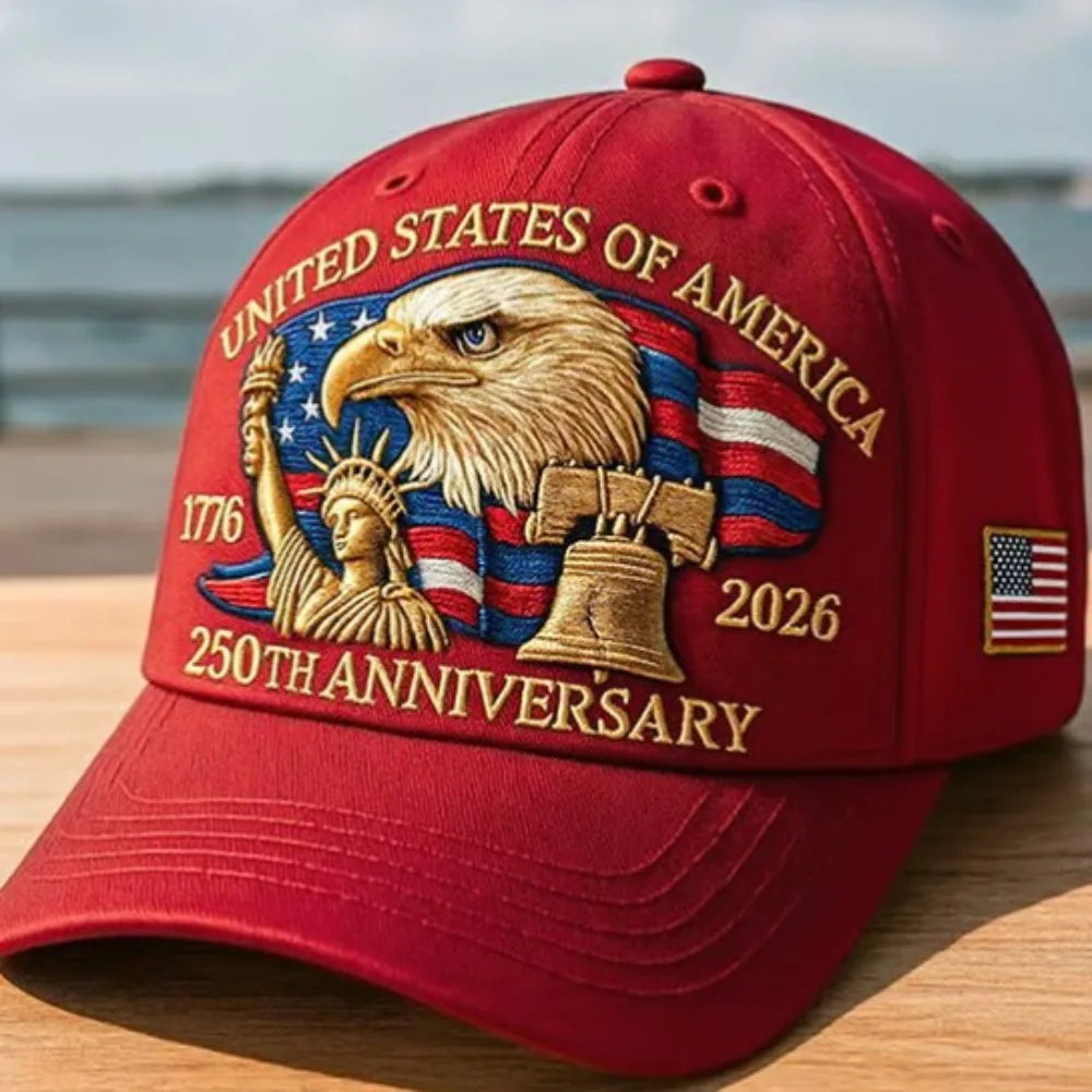 USA 250th Anniversary Eagle Print Hat Unisex Adjustable