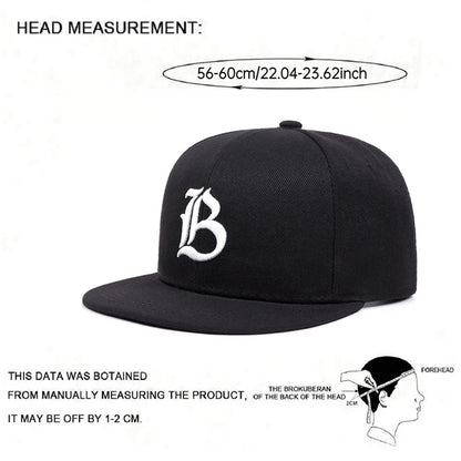 Flat brimmed Hat IB Embroidered Street Hip Hop Hat
