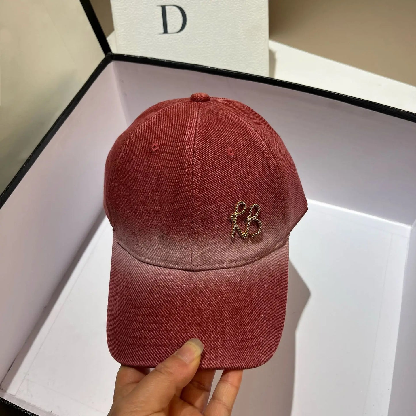 Luxury Metal Letter RB Baseball Cap Men Women