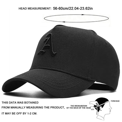 Unisex A Letter Embroidery Baseball Caps Spring and Autumn Outdoor Adjustable Casual Hats Sunscreen Hat