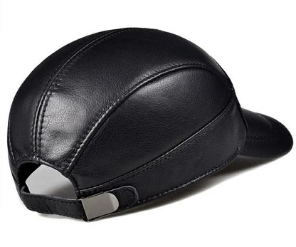 New 2023 Spring/Winter Man Genuine Leather Baseball Caps Male Warm