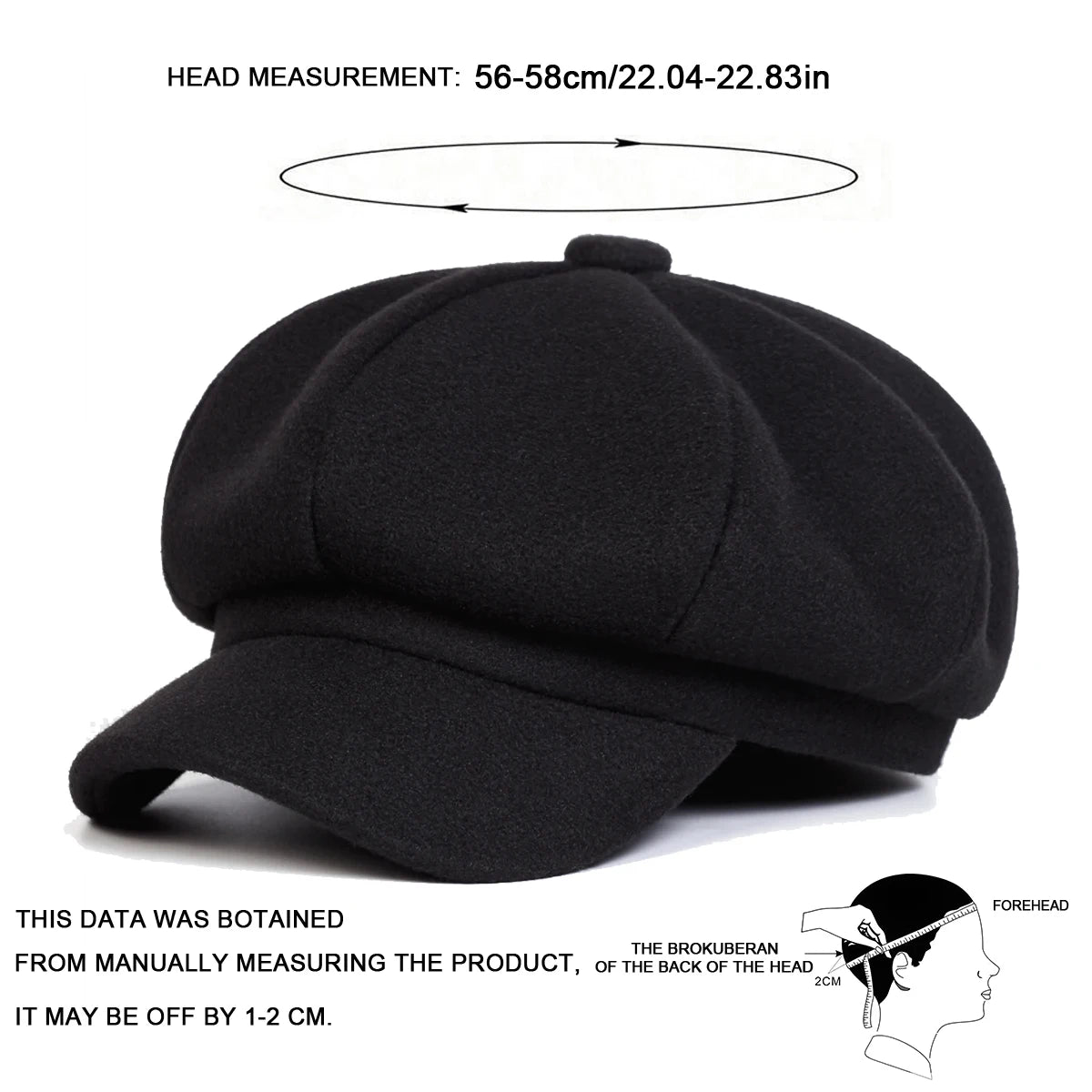 Woolen Solid Color Beret Fashion Outdoor Cotton Hat