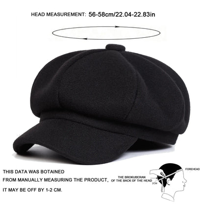 Woolen Solid Color Beret Fashion Outdoor Cotton Hat