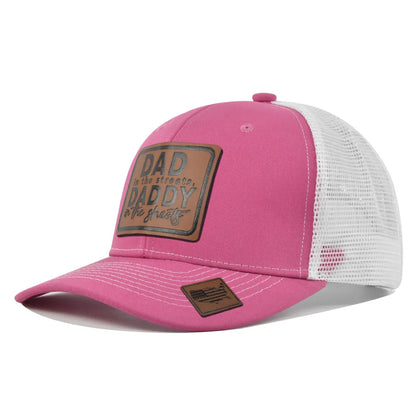 Spring Summer Leather Mesh Baseball Cap Men Women