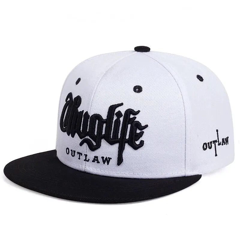1 Pcs Fashion Fastball Cap Thug Life Embroidery Hip Hop Snapback Hat Adult