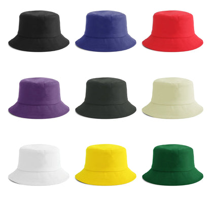 Unisex Solid Plain Bucket Hat Reversible Retro Fisherman Cap
