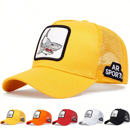 Unisex Shark Patch Embroidery Baseball Net Caps Spring Summer