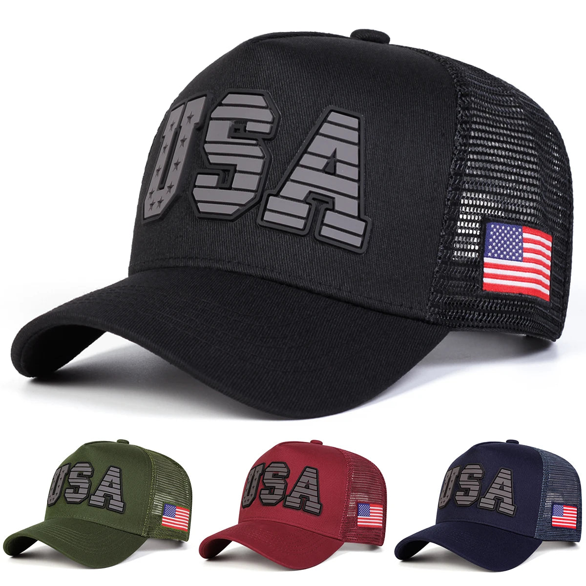 Unisex USA Letter Embroidery Baseball Net Caps Spring And Summer Outdoor