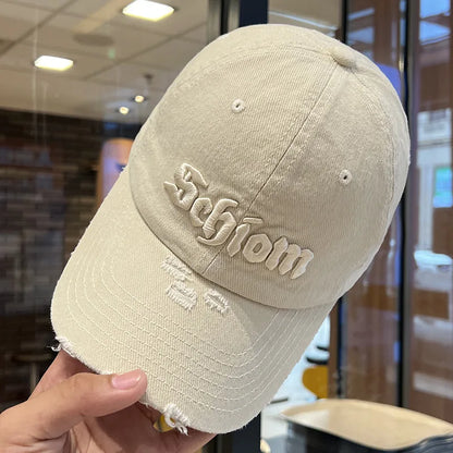 Vintage Washed Gradient Baseball Cap for Women