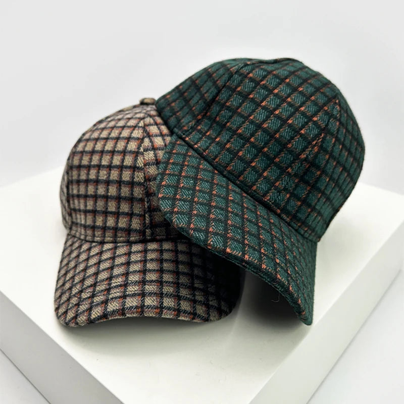 New Men Women Check Houndstooth Color Block Baseball Hats