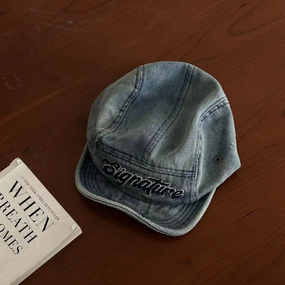 Workwear Denim Soft Brim Cap Short Brim Baseball Cap
